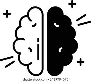 mind clarity glyph and line vector illustration