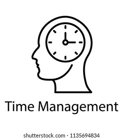 
A person’s mind with clock sign concept of planning symbolised
