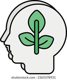 estilo de diseño de iconos de color de mente