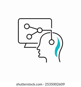 mind computer connection icon sign vector