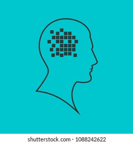Mind concept graphic, analogy for memory loss, amnesia or alzheimer's disease