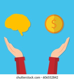 Mind concept graphic for money-oriented