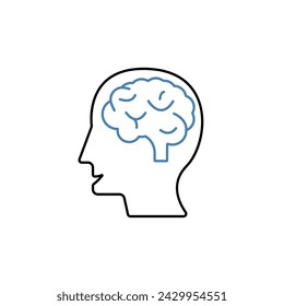 mind concept line icon. Simple element illustration. mind concept outline symbol design.