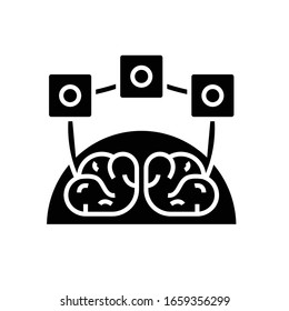 Mind configuration black icon, concept illustration, vector flat symbol, glyph sign.