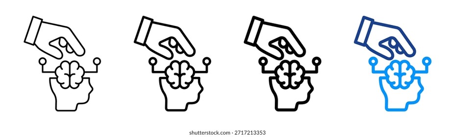 Conjunto de Colección de contorno diferente de ícono de control mental