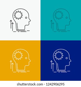Mind, Creative, thinking, idea, brainstorming Icon Over Various Background. Line style design, designed for web and app. Eps 10 vector illustration