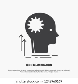 Mind, Creative, thinking, idea, brainstorming Icon. glyph vector gray symbol for UI and UX, website or mobile application