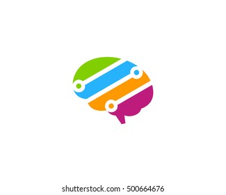 Mind Data Brain Logo Design Template