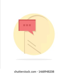Mind, Dialog, Inner, Head Abstract Circle Background Flat color Icon. Vector Icon Template background