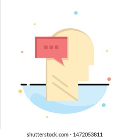 Mind, Dialog, Inner, Head Business Logo Template. Flat Color