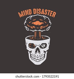 Mind disaster skull with explosion head