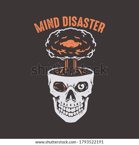 Mind disaster skull with explosion head