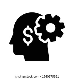 mind dollar setting vector glyph flat icon