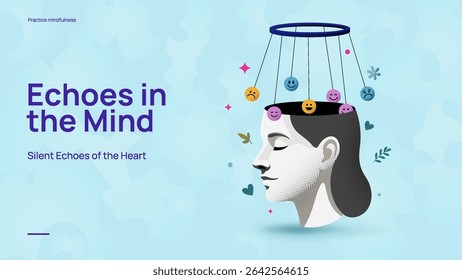 Mind Echoes – Silent Thought Process and Emotional Reflection Vector Illustration