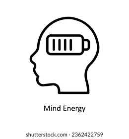 Mind Energy vector  outline Icon Design illustration. Artificial intelligence Symbol on White background EPS 10 File
