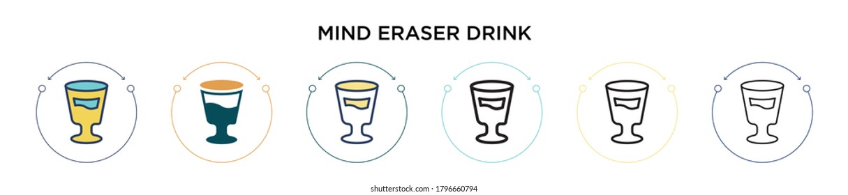 Mind eraser drink icon in filled, thin line, outline and stroke style. Vector illustration of two colored and black mind eraser drink vector icons designs can be used for mobile, ui, web