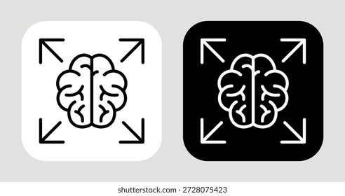 Mind Expansion Icon In Black and White Line Style