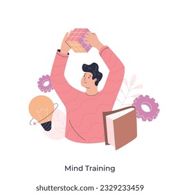 Mind fitness abstract concept vector illustration. Keep your mind in shape, mental training, emotional fitness community, exercise thinking flexibility, brain training abstract metaphor.