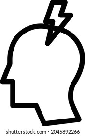 mind flash vector thin line icon