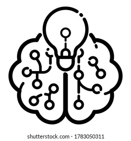 Icono Plano De Mente Aislado En Fondo Blanco