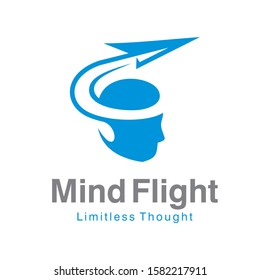 Mind Flight Logo Template to be used in any brain activity based company