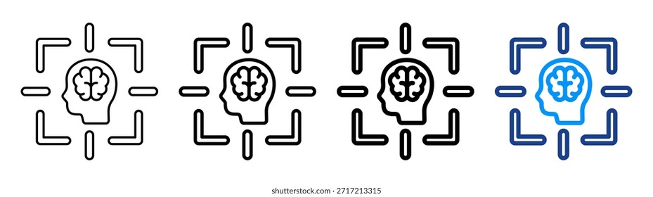 Conjunto de Colección de contorno diferente de ícono de enfoque mental
