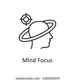 Mind Focus vector outline Icon Design illustration. Miscellaneous Symbol on White background EPS 10 File