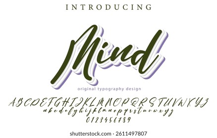 Mind Font Stylish brush painted an uppercase vector letters, alphabet, typeface