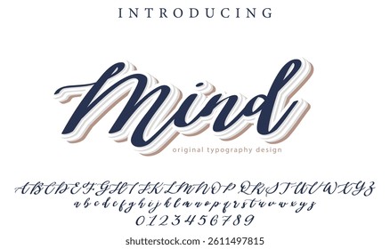 Mind Font Stylish brush painted an uppercase vector letters, alphabet, typeface