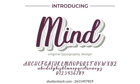Mind Font Stylish brush painted an uppercase vector letters, alphabet, typeface