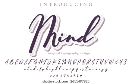 Mind Font Stylish brush painted an uppercase vector letters, alphabet, typeface