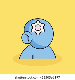 Mind Free vector cartoon icon illustration. icon concept isolated . flat cartoon style