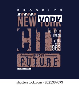 mind of future, brooklyn, new york city, abstract graphic, t shirt design typography vector 