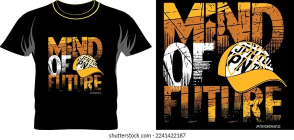 mind of future cap t shirt graphic design vector illustration 