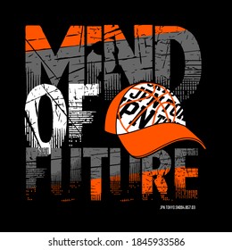 mind of future typography graphic design, for t-shirt prints, vector illustration.
