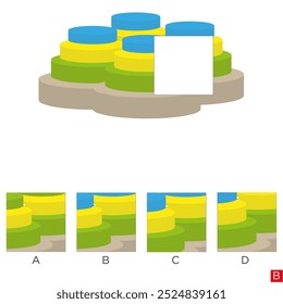 Jogo mental, Perguntas sobre o cérebro - TESTE DE QI, Perguntas sobre inteligência visual, Encontre a parte que falta.