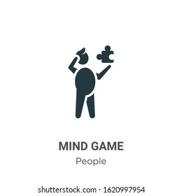 Mind game glyph icon vector on white background. Flat vector mind game icon symbol sign from modern people collection for mobile concept and web apps design.