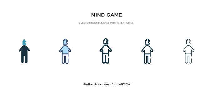 mind game icon in different style vector illustration. two colored and black mind game vector icons designed in filled, outline, line and stroke style can be used for web, mobile, ui