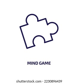 mind game icon from people collection. Thin linear mind game, mind, technology outline icon isolated on white background. Line vector mind game sign, symbol for web and mobile