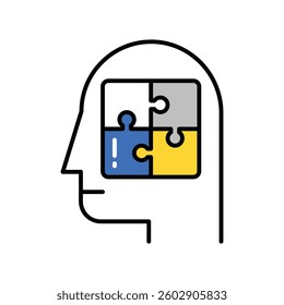 Mind Game vector filled outline icon. EPS 10 file