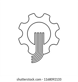 mind gear data line icon