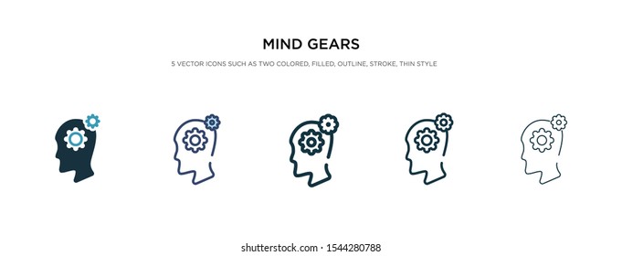 mind gears icon in different style vector illustration. two colored and black mind gears vector icons designed in filled, outline, line and stroke style can be used for web, mobile, ui