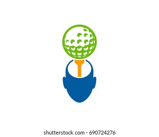 Mind Golf Icon Logo Design Element