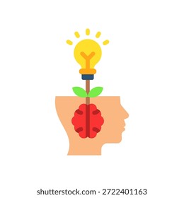 Icono de crecimiento mental Ilustración vectorial plana