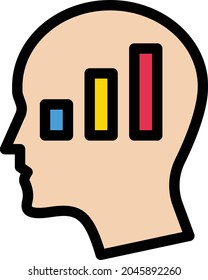 mind growth vector line colour icon