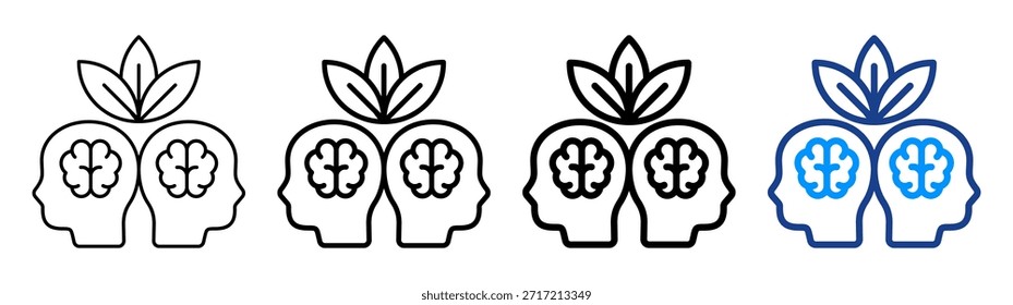 Conjunto de Colección de contorno diferente de icono de armonía mental