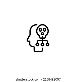 Mind head cyber crime Outline Icon, Logo, and illustration Vector