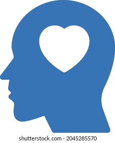icono de color de glifo vector de corazón mental