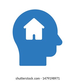 mind home glyph colour vector icon