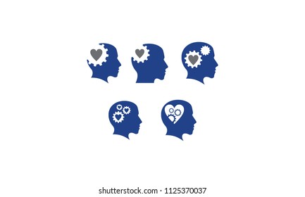 mind the human brain development logo vector icon